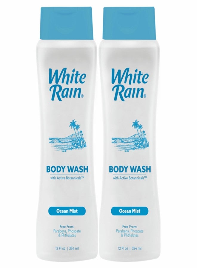 White Rain Ocean Mist Body Wash for Men & Women, Pack of 2 (12 fl oz Each) - Moisturizing Shower Gel Body Wash for Women & Men - Paraben-Free, Gentle Cleansing with Aloe & Vitamins for Soft Skin