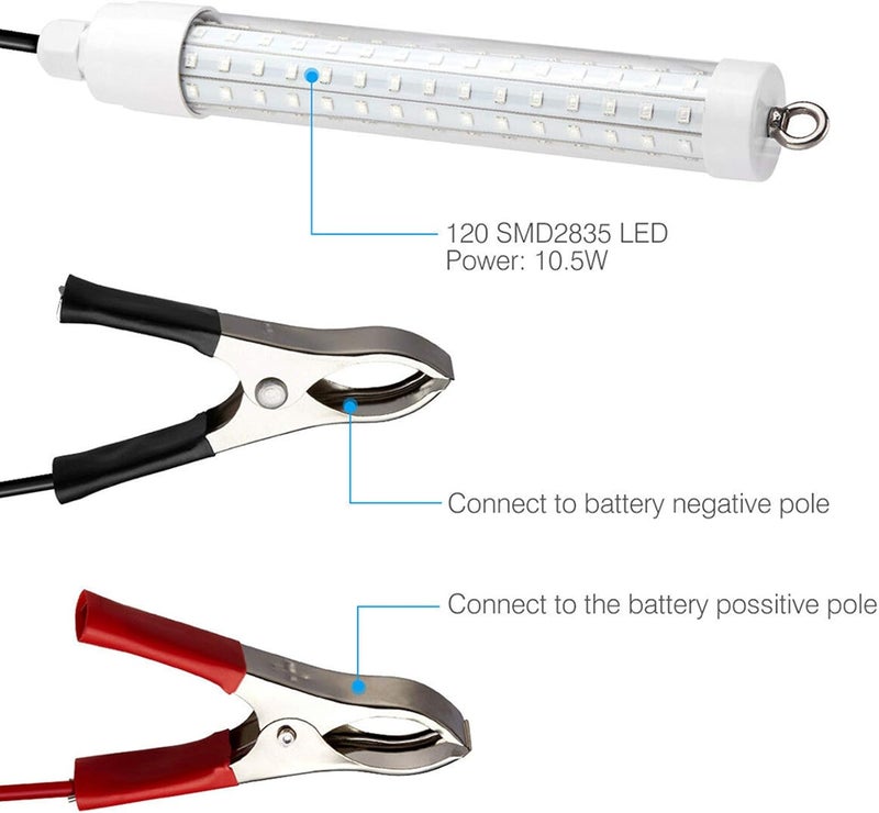 klarako Waterproof LED Underwater Light Lamp AC/DC 12V/24V 1000LM for Submersible Night Fishing Boat Outdoor Lighting White Lights Lamps - Image 3