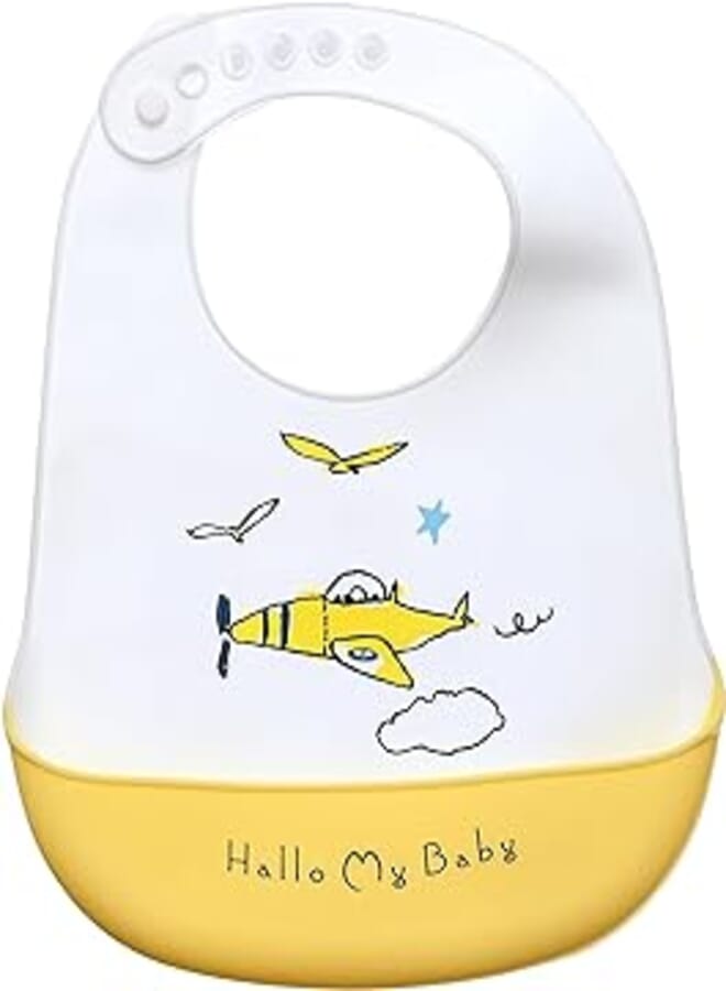 Mix and Max Mix&Max Silicone Bib Printed Plane For Unisex-Multicolor