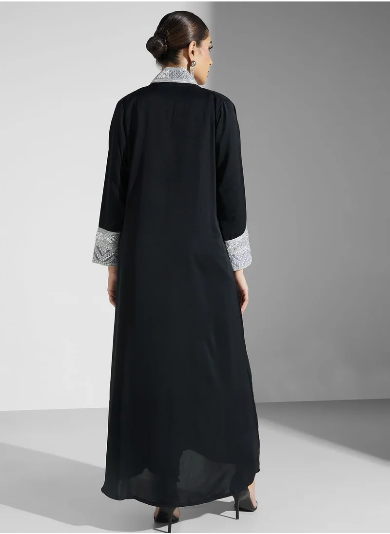 Khizana Embellished Detail Abaya