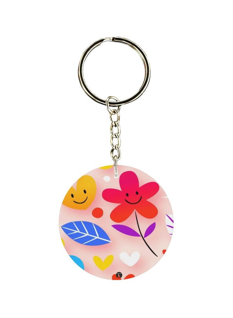 RKN Floral Printed Single Sided Keychain