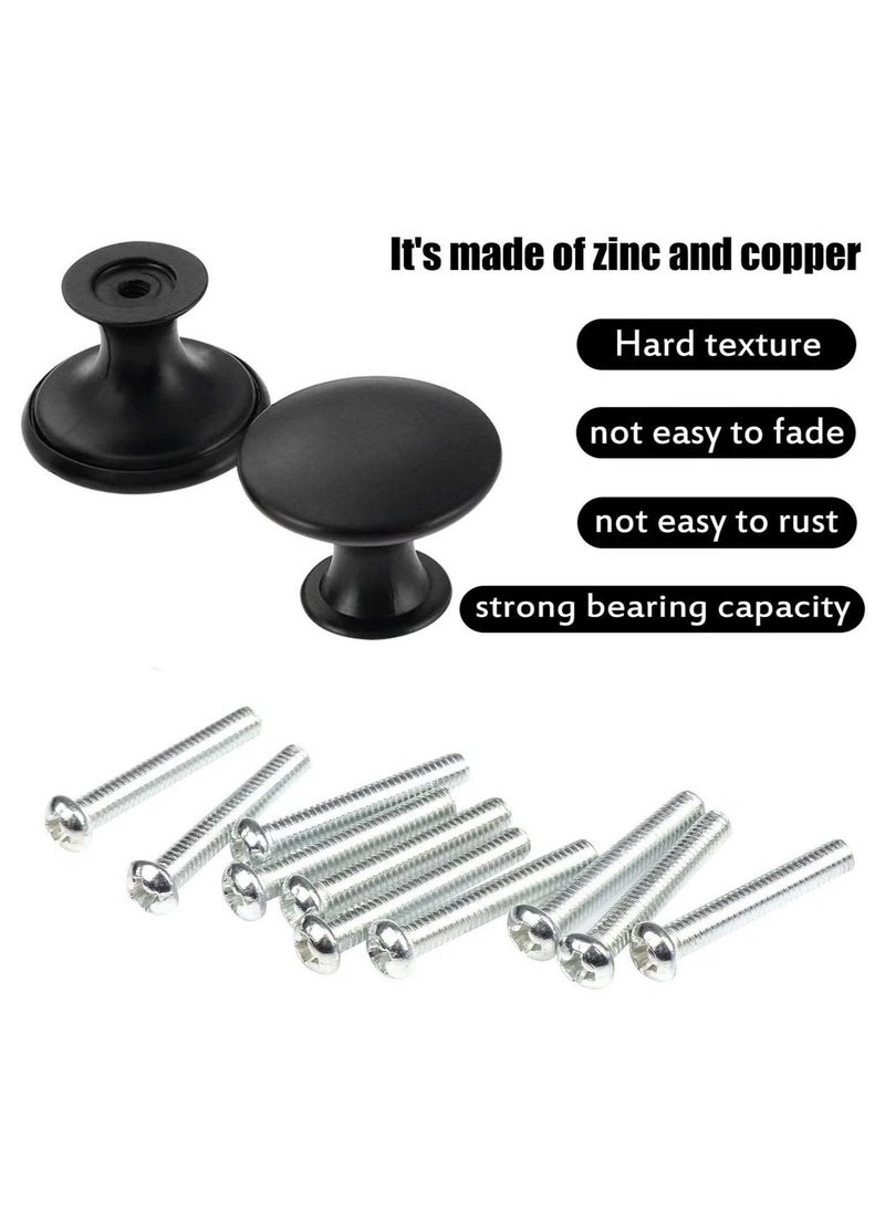 OMEVE 14 PCS Vintage Antique Black Knobs Handle Pulls, 30mm Brass Round Knobs for Cabinet Drawer Kitchen, Bathroom, Cupboard, Home Office Furniture (Black)  - Image 4