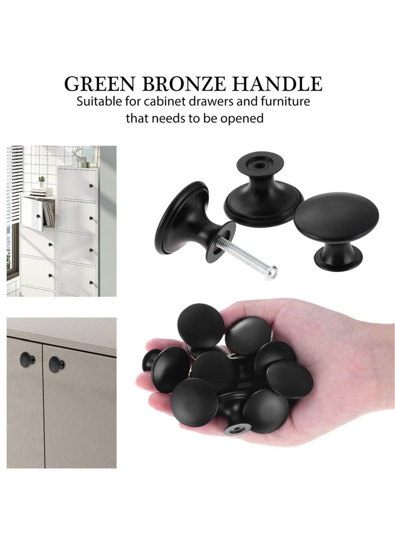 OMEVE 14 PCS Vintage Antique Black Knobs Handle Pulls, 30mm Brass Round Knobs for Cabinet Drawer Kitchen, Bathroom, Cupboard, Home Office Furniture (Black)  - Image 5