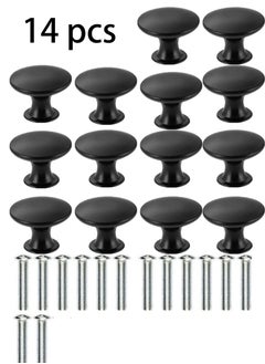 14 PCS Vintage Antique Black Knobs Handle Pulls, 30mm Brass Round Knobs for Cabinet Drawer Kitchen, Bathroom, Cupboard, Home Office Furniture (Black) - pzsku/Z1B2EB2742AFFC8E48F56Z/45/_/1739956318/0cea03cf-ddbc-451f-bd1d-7cdee963d8e7