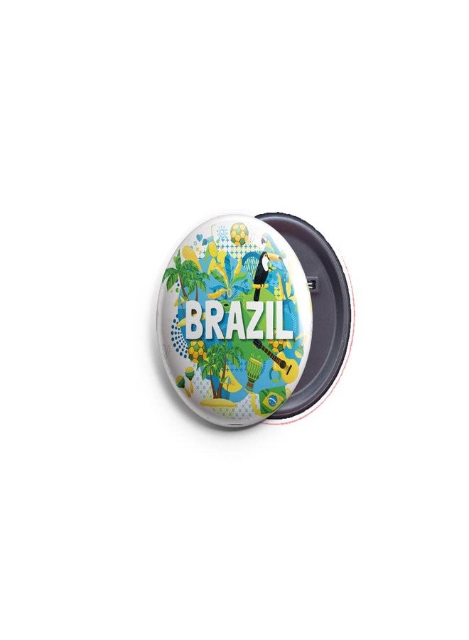 AVI 58mm Metal Pin- up Badge Multicolour Brazil Travel Souvenir R8002406 - Image 1