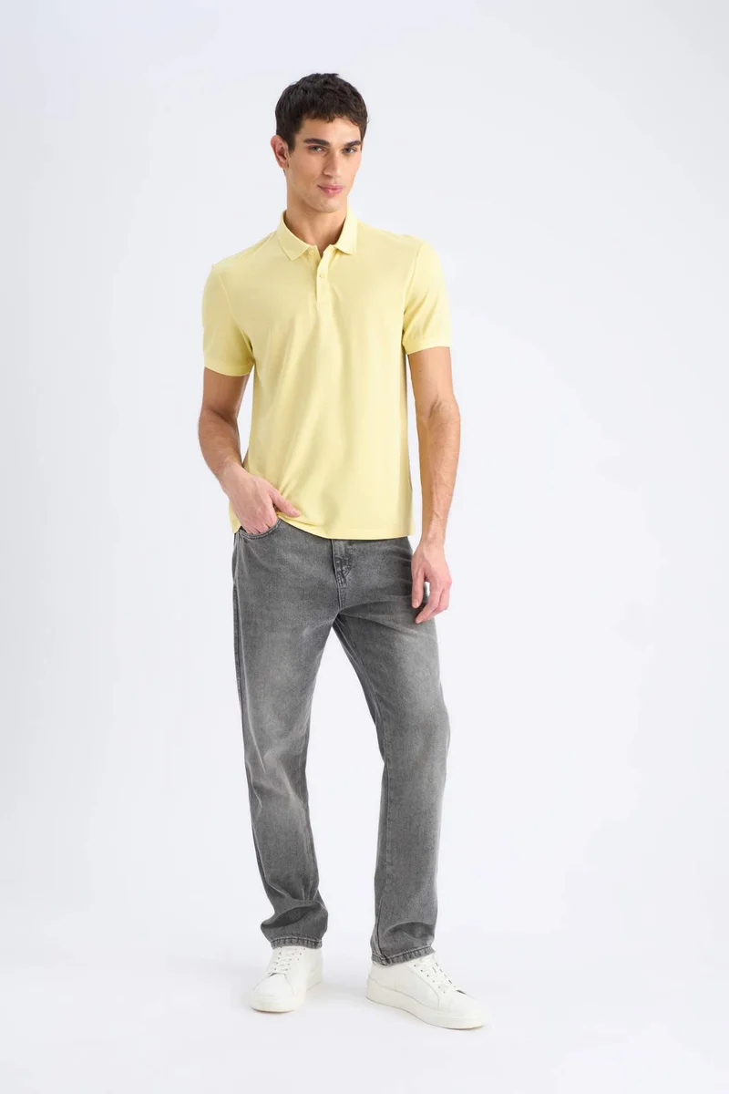 DeFacto Slim Fit Short Sleeve Pique Polo T-Shirt