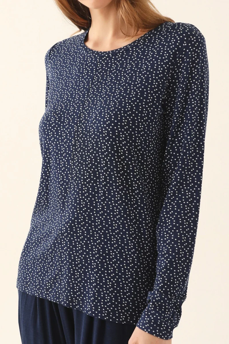 ارنيتا Navy Blue Women's Long Sleeve Pajama Set