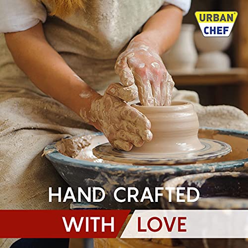 URBAN CHEF Ceramic Bowls | 500 ML | Kitchen Accessories Items, Microwave Safe Bowl, Serving Bowl, Bowl Set, Bowls for Kitchen, Mixing Bowl, Prism Ceramic Handcrafted (Set of 2 - Peach & Mustard) - Image 5
