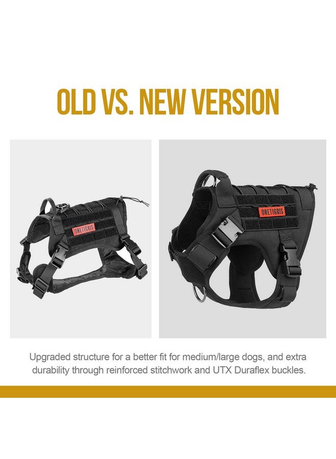 OneTigris Tactical Dog Harness - Fire Watcher Comfortable Patrol Vest (Black, Medium) - Image 2