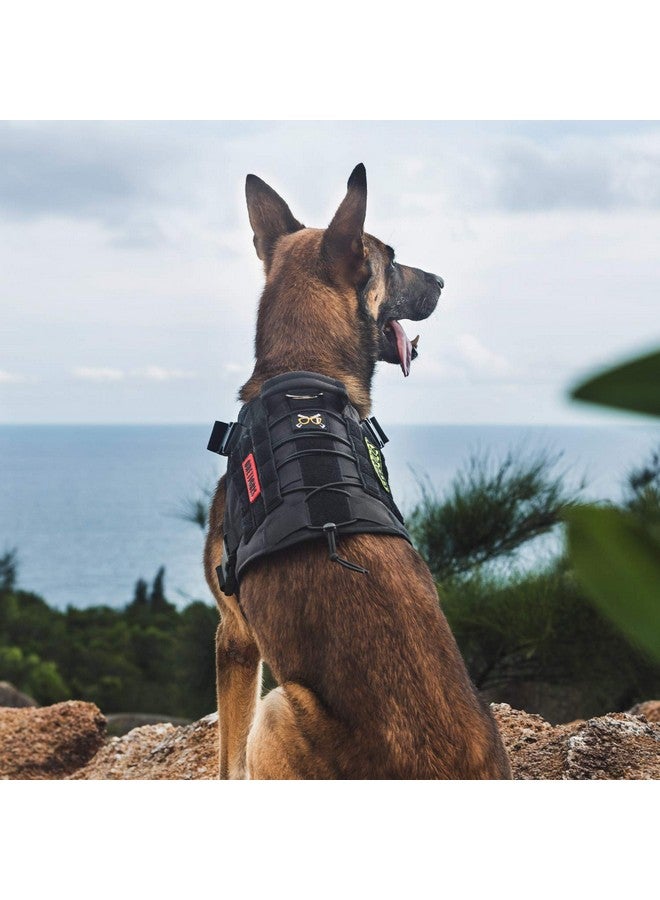 OneTigris Tactical Dog Harness - Fire Watcher Comfortable Patrol Vest (Black, Medium) - Image 3