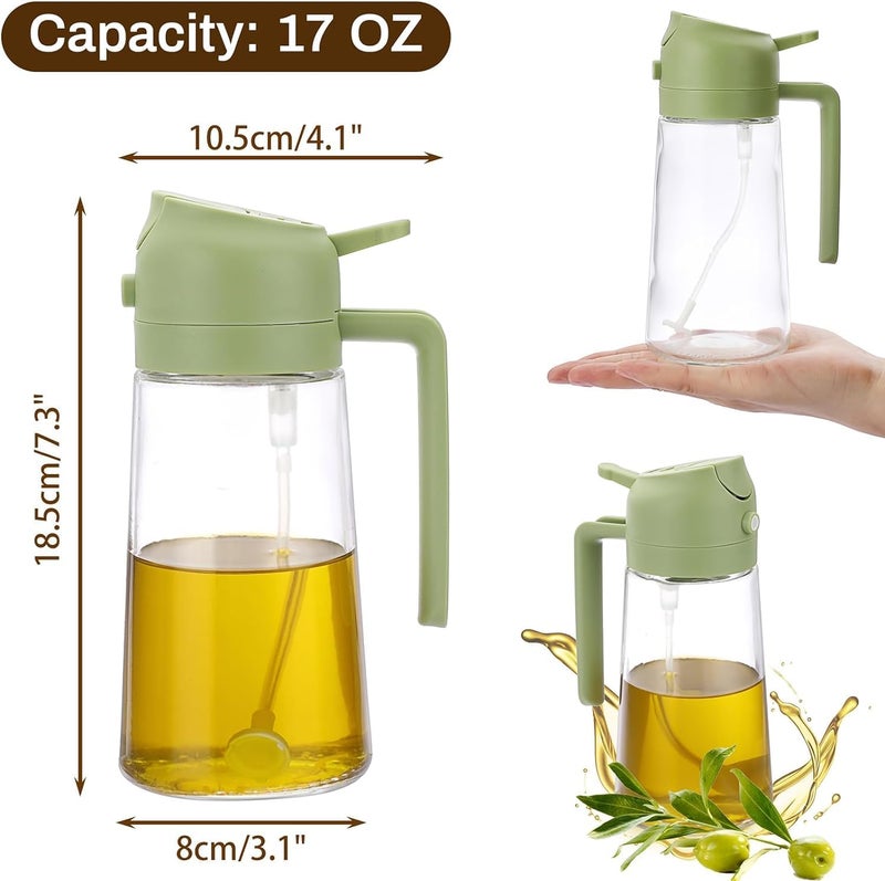 LESIGE Oil Sprayer for Cooking 2 in 1 Olive Oil Dispenser Bottle for Kitchen 17oz500ml Premium Glass Oil Bottle Foodgrade Oil Mister for Air Fryer Salad Frying BBQ Creamy White - Image 5