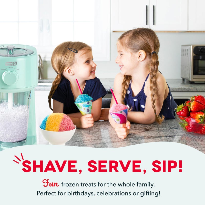 Dash Deluxe Shaved Ice & Slushy Maker - Easy-to-Use Slushy & Snow Cone Maker - Includes Serving Pitcher & Recipe Guide for Homemade Treats - Aqua - Image 3