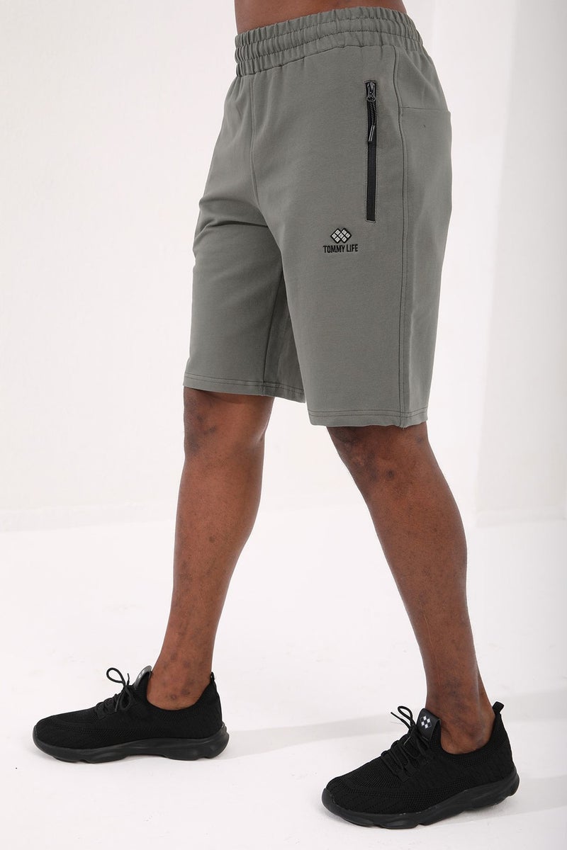 Tommy Life Çağla Hidden Zipper Back Pocket Lace-Up Standard Pattern Men's Shorts - 81136  - Image 3