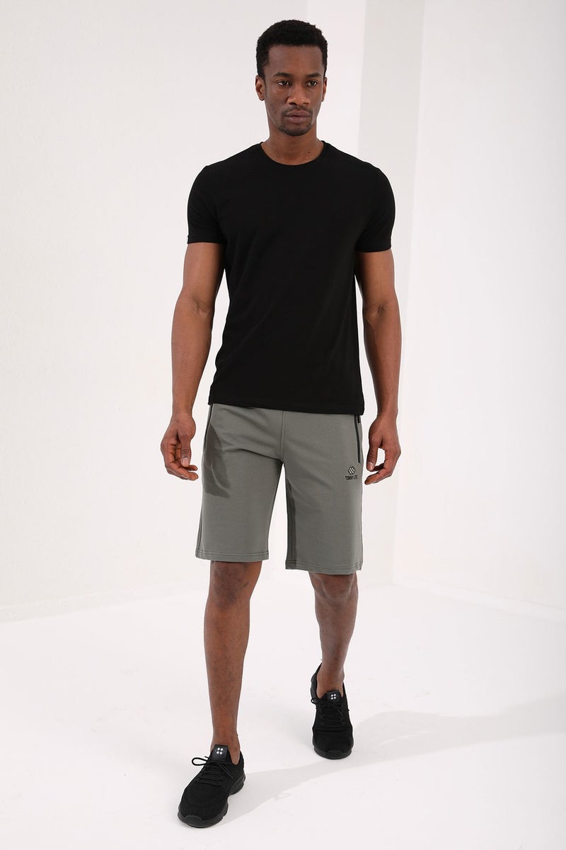 Tommy Life Çağla Hidden Zipper Back Pocket Lace-Up Standard Pattern Men's Shorts - 81136  - Image 5