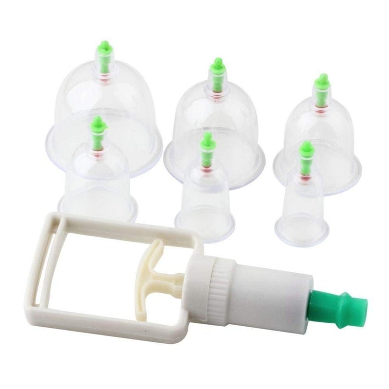 RETSPHIX HIJAMA CUPPING KIT SET 6PCS Vacuum Cupping Set Health Care Portable Professional Massager Body Relaxation Massage Therapy Kit, White - Image 5