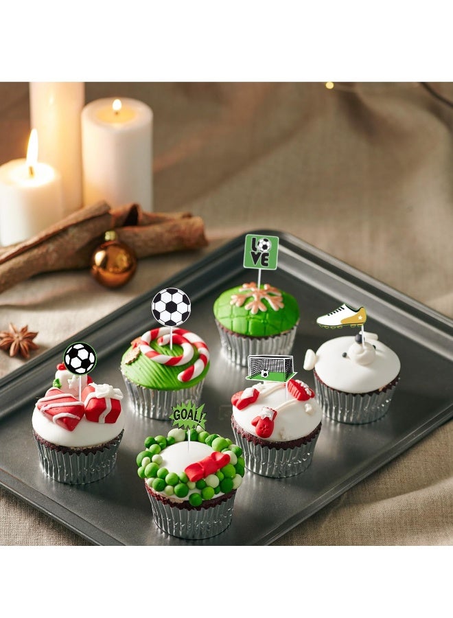 Soccer Party Tableware, Football Theme Kids Birthday Decoration Party Accessories Set, Happy Birthday Banner, Plates, Cake Toppers, Cups, Straws, for Football Fans (16 Guests) - Image 4