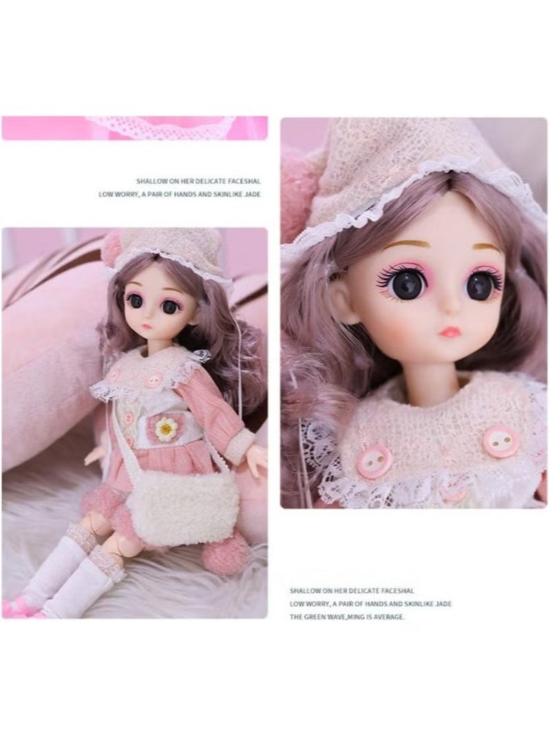 30cm Barbie Doll Toy Girl Dress up Doll Pink - Image 2