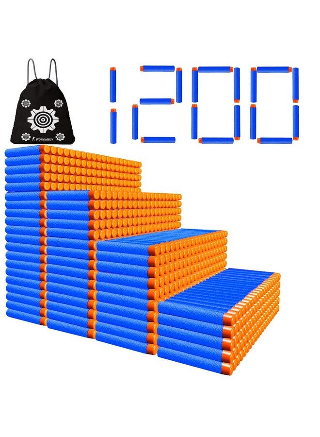 POKONBOY 1200 Pack Refill Darts Compatible With Nerf Guns, Refill Bullet Darts Foam Darts Compatible With Nerf Guns N-Strike Elite Series Blaster Toy Guns Kids(Storage Bag Included) - Image 1