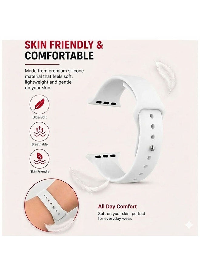 CATANES Silicone Strap for Apple Watch Series 38mm, 40mm, 41mm, 42mm (Series 10/11) Replacement Band - Image 3