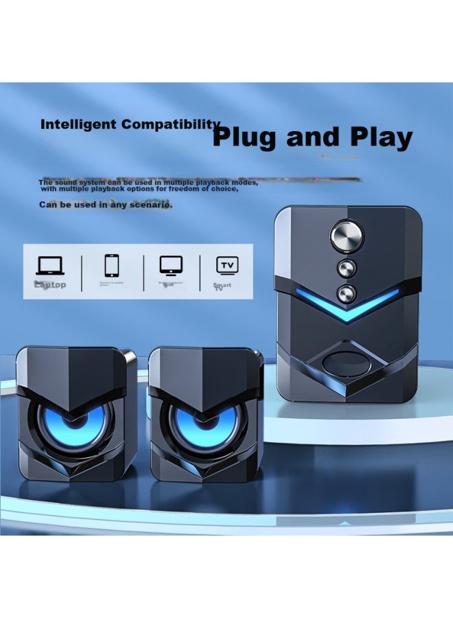 SADA Computer Speakers, Bluetooth Desktop Subwoofer, Home Multimedia 2.1 Channel, Usb Wired, For Mobile Phones And Laptops, D-222 - Image 4