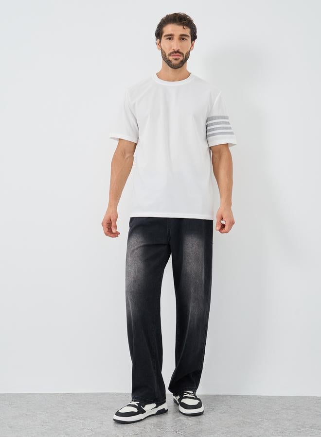 Styli Striped Short Sleeve Oversized T-Shirt - Image 2