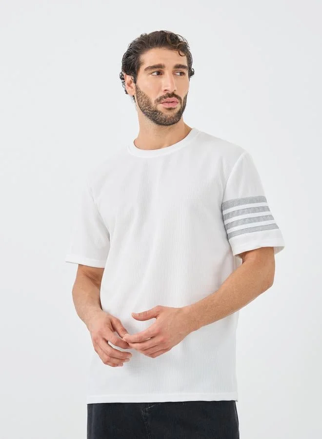 Styli Striped Short Sleeve Oversized T-Shirt