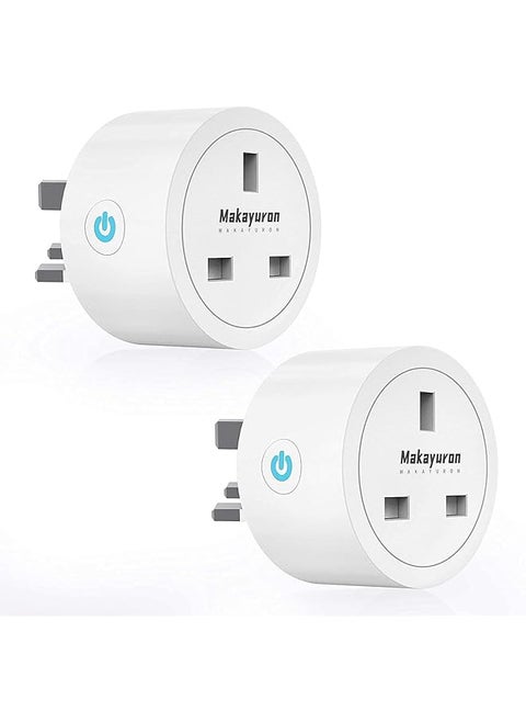 Smart Plug, Smart Outlet Plug Socket Compatible with Alexa and Google Home, WiFi Plug Socket With Remote Control & Voice Control, With Electricity Statistics Timer Function, No Hub Required (2 Pack)