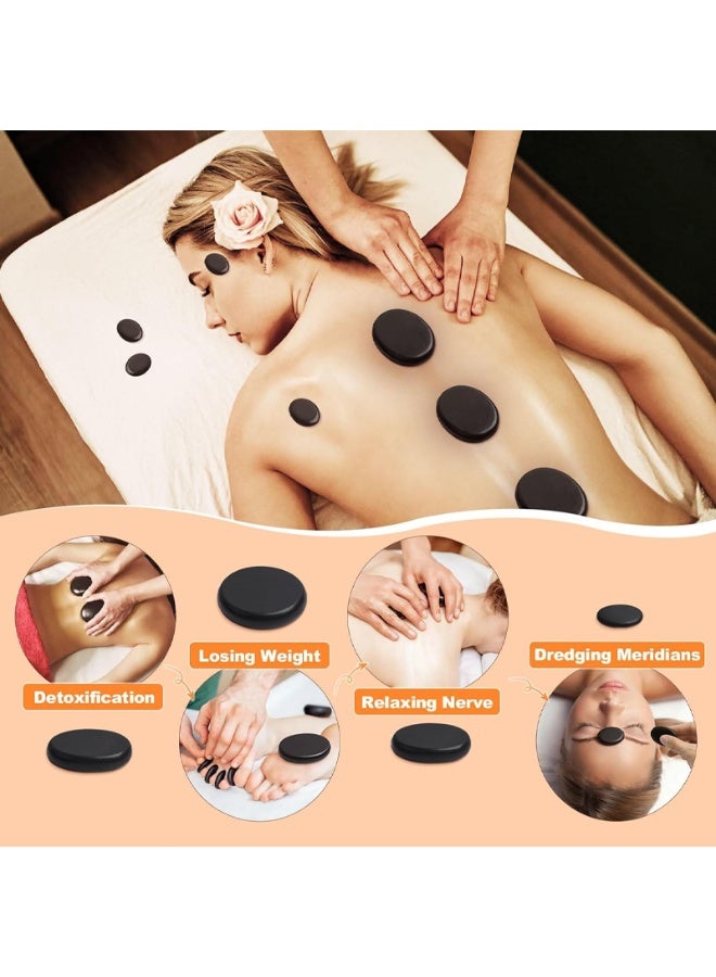 Hot Stones Massage Warmer Kit,  Hot Stones Massage Set Portable Hot Stone with Heater, Hot Rocks Basalt Massage Stones for Home Spa Warming Therapy Relaxing - Image 5