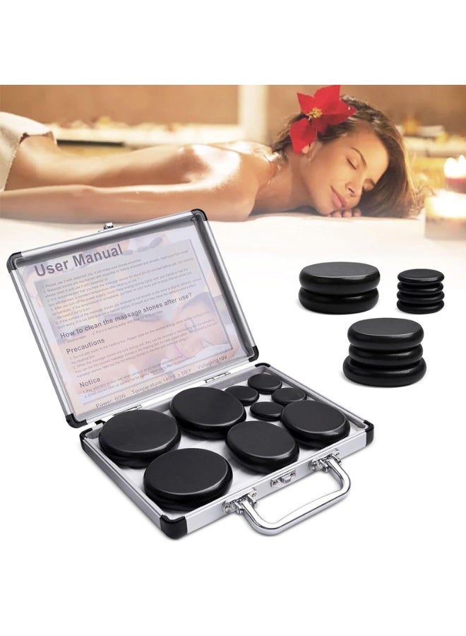 Hot Stones Massage Warmer Kit,  Hot Stones Massage Set Portable Hot Stone with Heater, Hot Rocks Basalt Massage Stones for Home Spa Warming Therapy Relaxing - Image 2