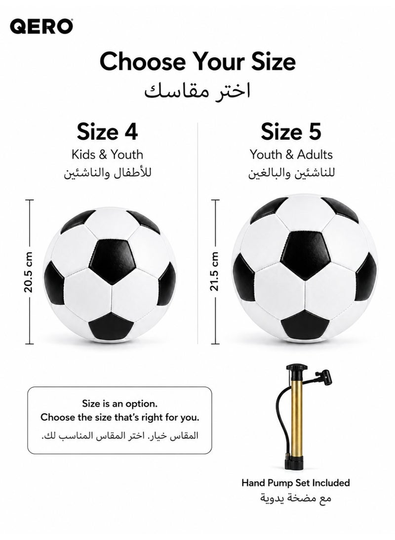 QERO Soccer Ball with Hand Pump Set, PVC Training Football for Kids, Youth and Adults, Outdoor Practice Ball - Image 4