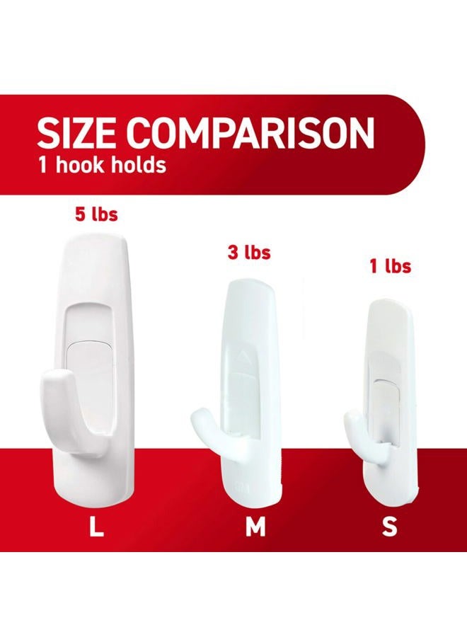 Command Large Utility Hooks, Damage Free Hanging Wall Hooks with Adhesive Strips, No Tools Wall Hooks for Hanging Decorations in Living Spaces, 7 White Hooks and 12 Command Strips - Image 5