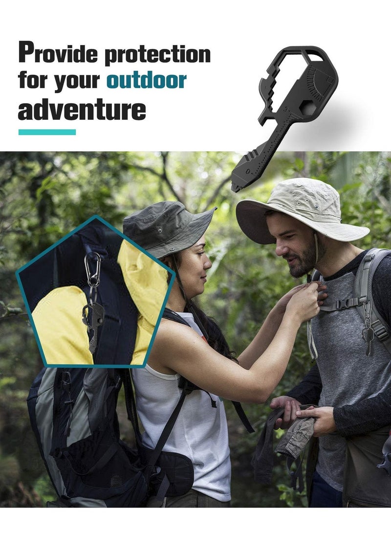 Excefore Multifunction Tool, Keychain Multitool, 24 in 1 Key Tool, Portable Key Shaped Pocket Tools, Hand Tools Repair Gadgets Ruler, Bottle Opener, Drill Drive, Screwdriver, Hex Wrench (Black) - Image 3