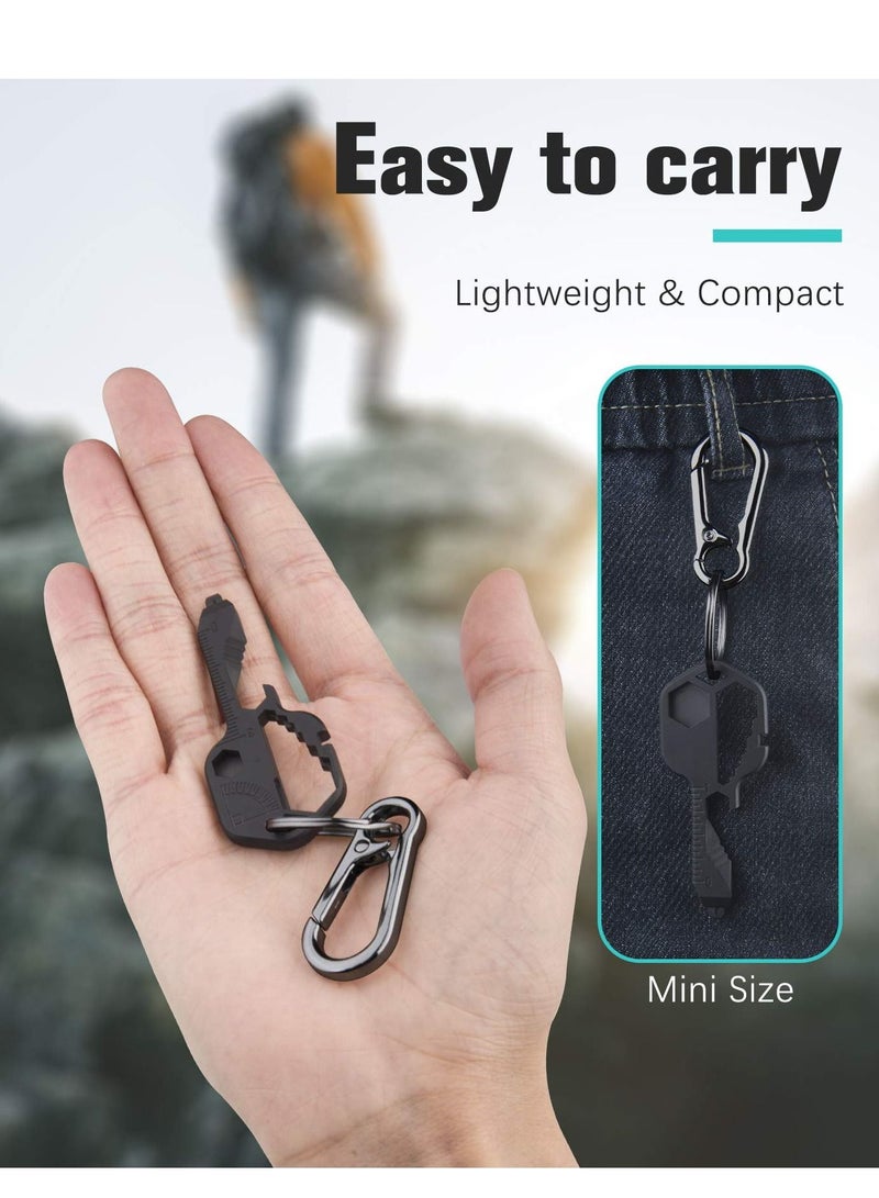 Excefore Multifunction Tool, Keychain Multitool, 24 in 1 Key Tool, Portable Key Shaped Pocket Tools, Hand Tools Repair Gadgets Ruler, Bottle Opener, Drill Drive, Screwdriver, Hex Wrench (Black) - Image 5