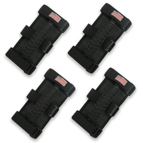 Kujunpao 4 X Roll Bar Grab Handles Grip Handle Compatible with Jeep Wrangler JLU JK JKU TJ YJ LJ JT JL & Gladiator JT 1955-2022 UTV & ATV(Black) - Image 1