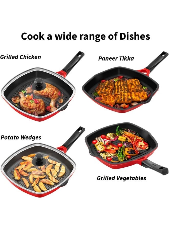 Hawkins مقلاة شوي هوكينز بضغط الصب مع غطاء زجاجي 30 سم - Image 5