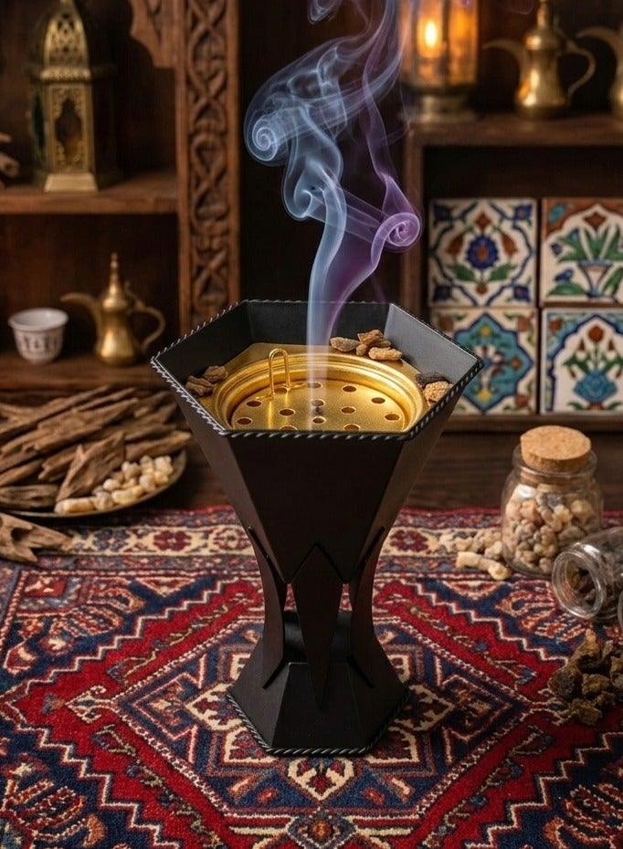 Luxury Geometric Hourglass Incense Burner for Bakhoor and Oud - LC-604S - Image 2