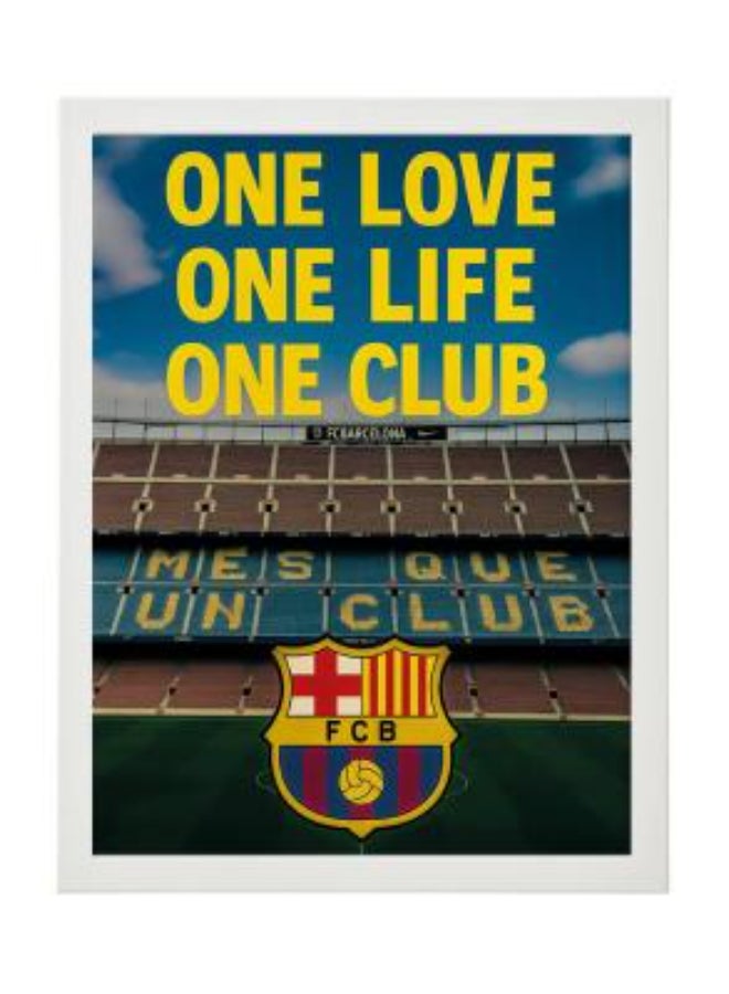 Boomah Accessories ملصق مؤطر لنادي برشلونة 30x40 سم - تذكارات كرة القدم، مجموعة كرة القدم، هدية للمشجعين، غرفة الرجال