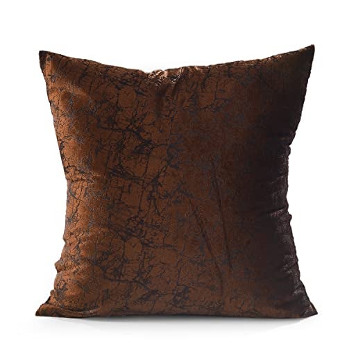 Nirwana decor® Avion Textured Velvet Cushion Covers, 16x16 inches/40x40 cms, for Home/Sofa/Bed/Chair (Dark Brown, 16x16 inches) Pack of 5 - Image 3