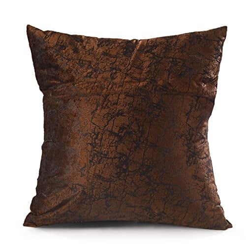 Nirwana decor® Avion Textured Velvet Cushion Covers, 16x16 inches/40x40 cms, for Home/Sofa/Bed/Chair (Dark Brown, 16x16 inches) Pack of 5 - Image 4