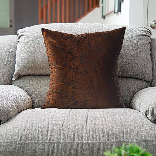 Nirwana decor® Avion Textured Velvet Cushion Covers, 16x16 inches/40x40 cms, for Home/Sofa/Bed/Chair (Dark Brown, 16x16 inches) Pack of 5 - Image 2
