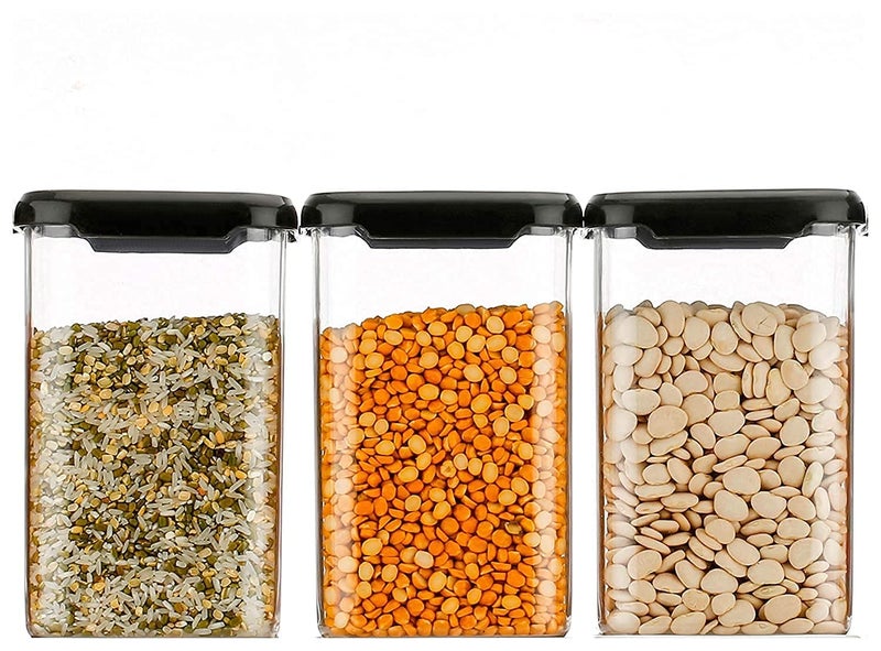 KWER مجموعة حاويات محكمة الإغلاق للتخزين للمطبخ، صندوق تخزين ومنظم، أدوات المطبخ للمنزل، تنظيم المخزن، خالية من BPA (عبوة من 12، أسود، 1200 مل، بلاستيك) - Image 4