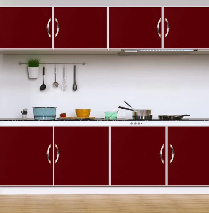 COSMOS STAR™ Burgundy Vinyl Roll,Glossy & Waterproof Peel & Stick Wallpaper for Kitchen and homed Decor,Bedroom, Furniture (24 x 96 inch, Maroon) - Image 5