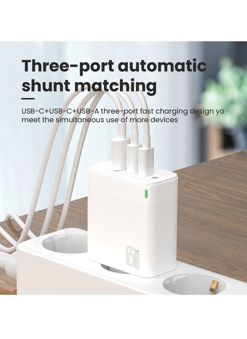 Brave - USB C Charger, 65W GaN [PD+PPS] Super Fast Charging Wall Charger including Type C to Lightning Cable Compatible For iPhone 15 Pro Max/15 Plus/15 Pro/15/14/13, MacBook Pro, iPad, Galaxy S23, EU Plug - Image 1