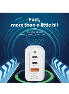 Brave USB C Charger, 65W GaN [PD+PPS] Super Fast Charging Wall Charger including Type C to Lightning Cable Compatible For iPhone 15 Pro Max/15 Plus/15 Pro/15/14/13, MacBook Pro, iPad, Galaxy S23, EU Plug  - Image 4