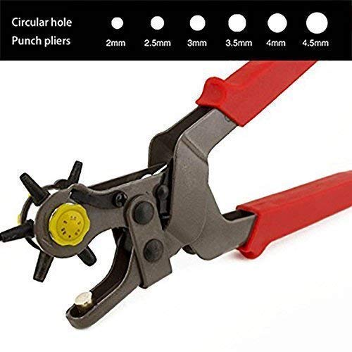 Hetkrishi Heavy Rotary Leather Hole Punch Tool for Belts Watch Bands Dog Collars Saddles Fabric DIY Home or Craft Projects Multicolour 6 Sizes Puncher - Image 2