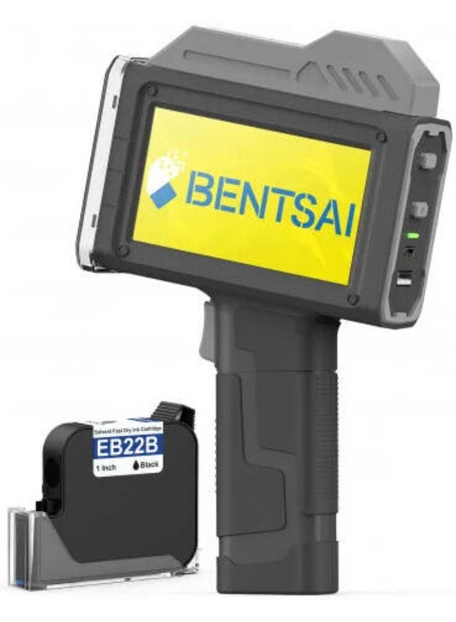 بنتساي BENTSAI Portable Handheld Inkjet Printer, 300 DPI Industrial Coding Machine with 25.4mm Print Height, Variable Data Printing & 16-Hour Battery Life, Black | BT-HH6210B - Image 1