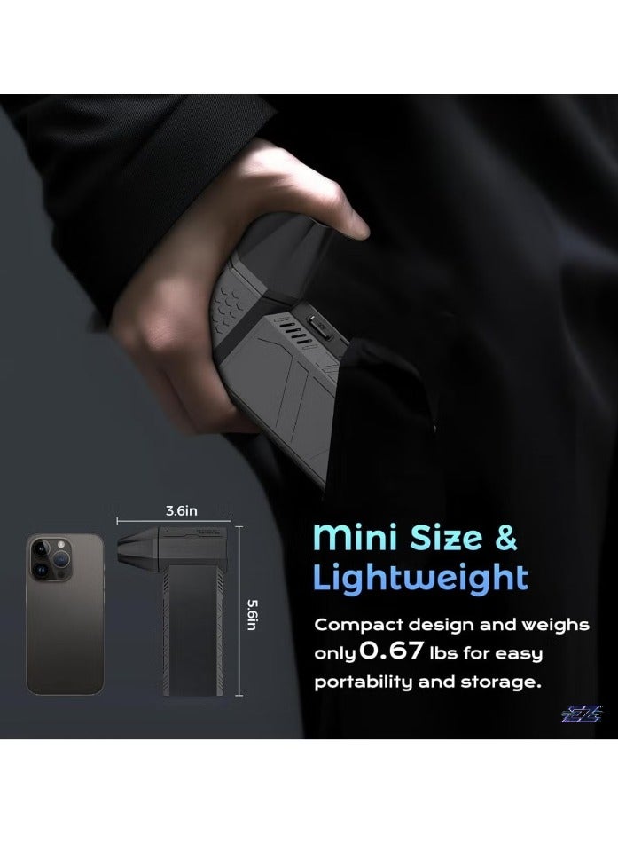 ELTRAZONE Electric Air Blower Gun  Small Hand Fan with Turbo Blades | Super Power Air Duster, 130,000 RPM Wind Speed, 52m/s | Portable Mini Jet Fan for Cleaning, Drying, and Cooling - Image 2