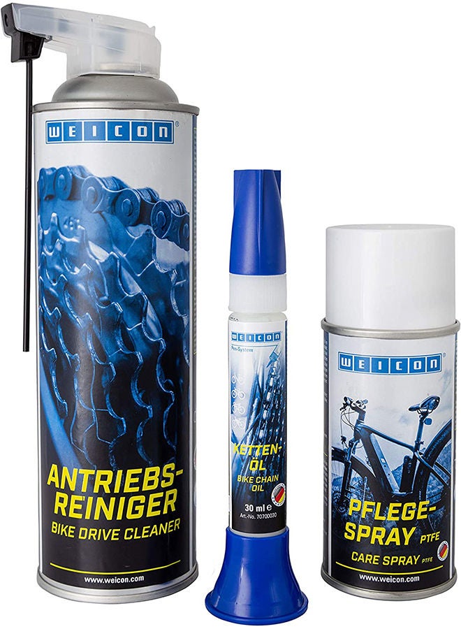 Weicon Bike Care Set 3-Pieces Cleaning, Care And Lubrication Suitable For All Types Of Bicycles 3-Pieces - Image 1