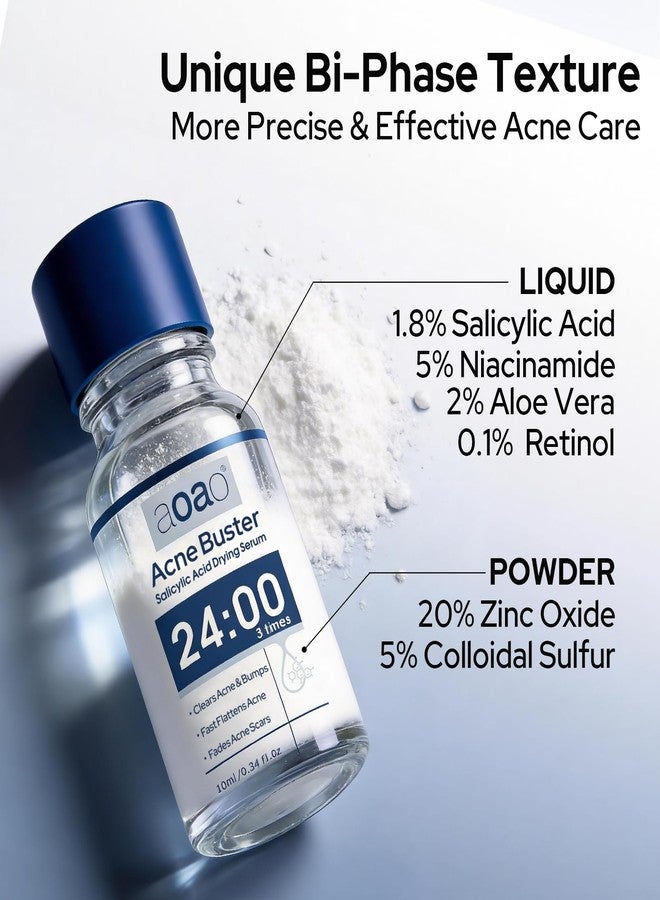 AOAO Salicylic Acid Acne Serum, Acne Drying Lotion for Acne-Prone Sensitive Skin, Shrinks Pimples Overnight, Fade Acne Marks, 20% Zinc Oxide Medicated Spot Treatment for Pimples and Blemishes, 0.34 fl oz - Image 5