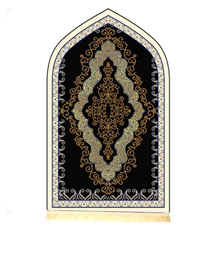 JCB CHIC سجادة صلاة إسلامية مع أهداب للنساء والرجال، سجادة صلاة للنساء والرجال، سجادة صلاة من نسيج الشانيل، هدية مثالية لعيد رمضان L2524 - Image 1